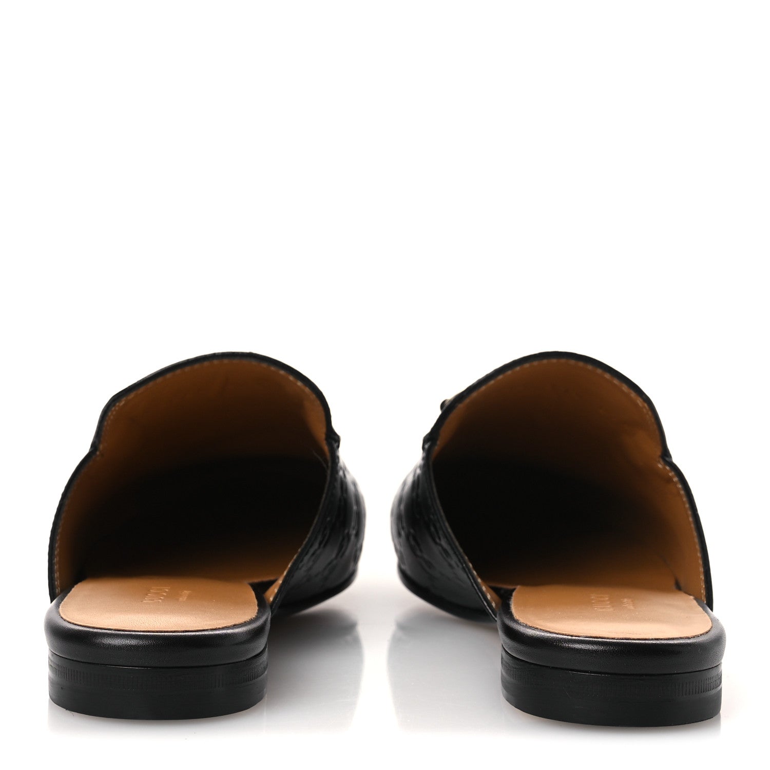 Gucci Glamour Calfskin Guccissima Womens Princetown Slippers 37.5 Black 6 of 13