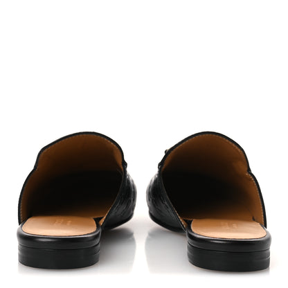 Gucci Glamour Calfskin Guccissima Womens Princetown Slippers 37.5 Black 6 of 13