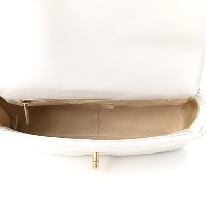 Chanel Goatskin Quilted Medium Chanel 19 Flap White 5 of 10