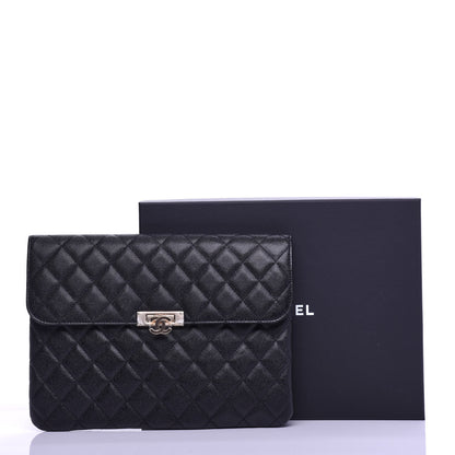Chanel Caviar Quilted Medium Golden Class Pouch Black 8 of 8