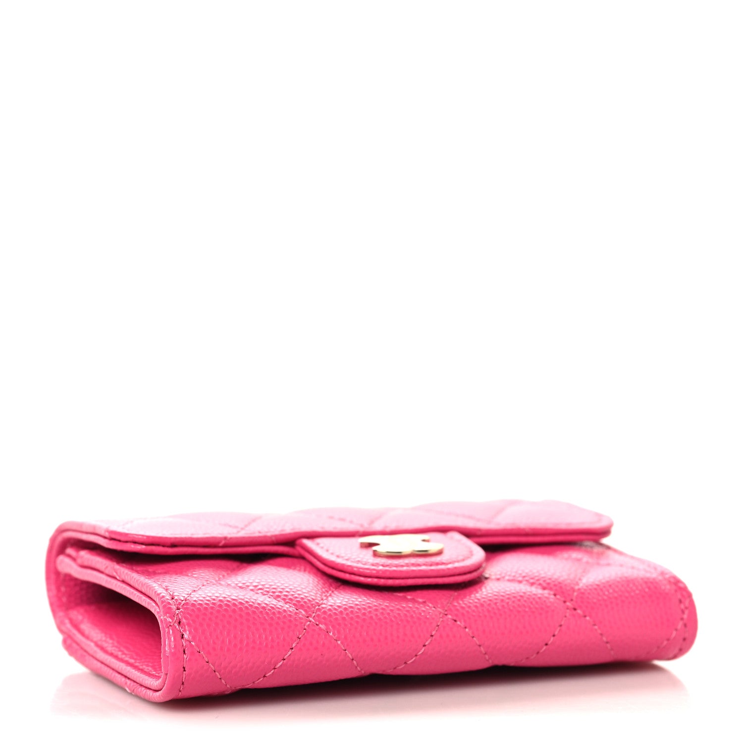 Chanel Caviar Quilted Flap Card Holder Wallet Dark Pink 4 of 9