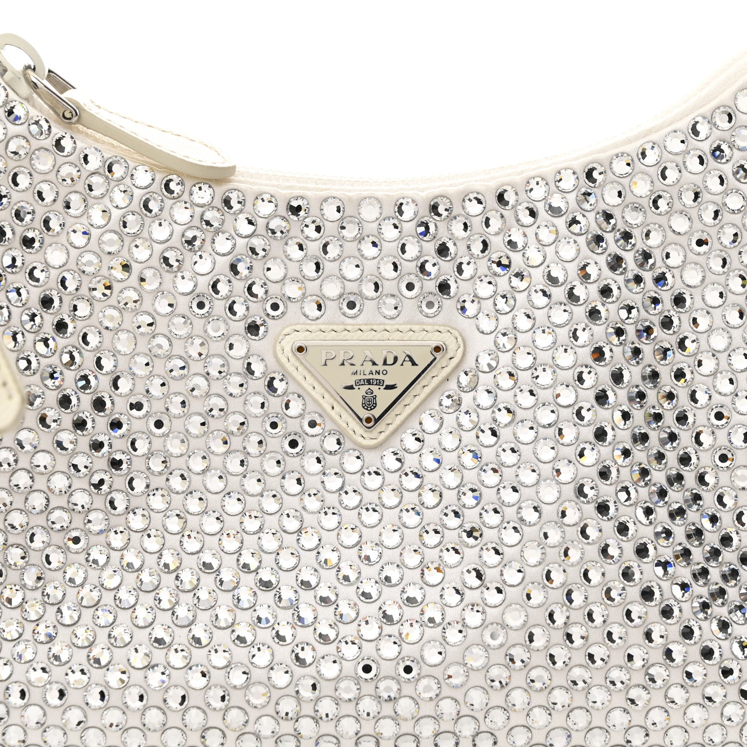 Prada Satin Crystal Mini Re-Edition 2000 Bag White 8 of 10