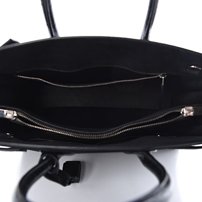 Saint Laurent Suede Crocodile Embossed Small Sac De Jour Black 5 of 9