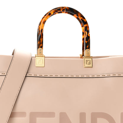 Fendi Vitello King Plexiglass Logo Embossed Medium Fendi Sunshine Shopper Tote Light Rose 8 of 10