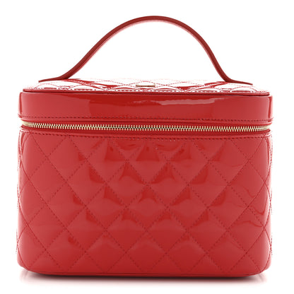 Chanel Patent Calfskin Quilted Large Vanity Pouch Red 1 of 7