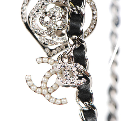 Chanel Lambskin Quilted Crystal Valentine Charms Mini Phone Holder Crossbody Bag Black 13 of 13