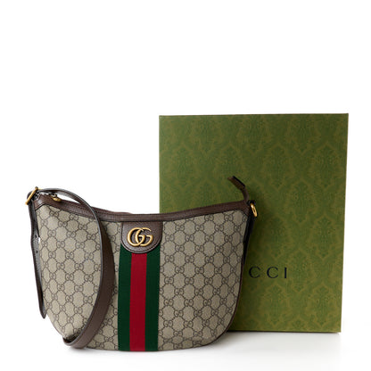 Gucci GG Supreme Monogram Web Small Ophidia Half Moon Hobo Brown 12 of 12