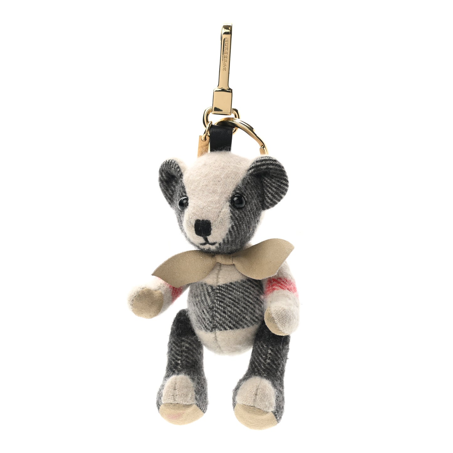 Cashmere Vintage Check Thomas Bear Bag Charm Camel