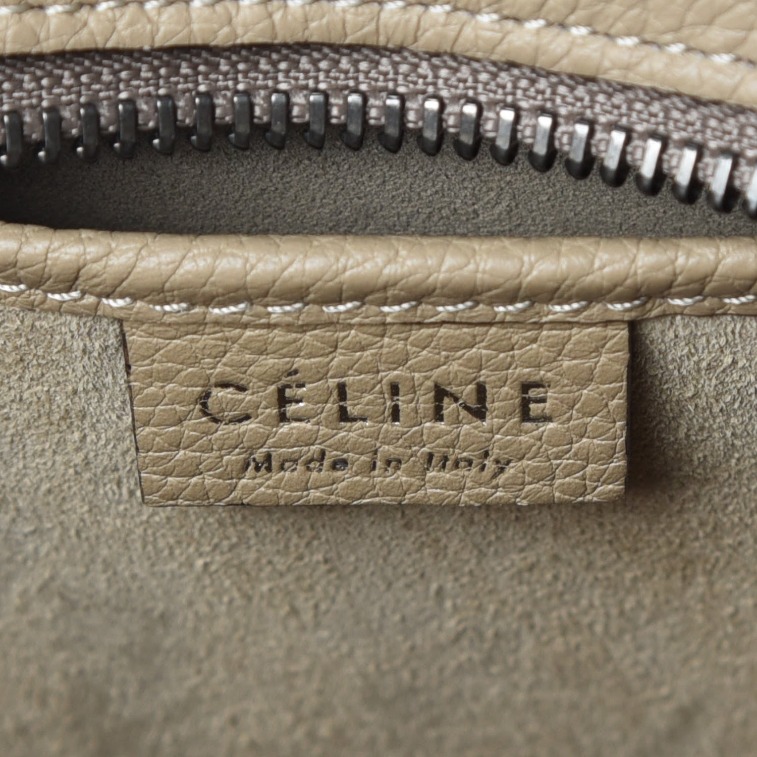 Celine Drummed Calfskin Nano Luggage Dune 8 of 12