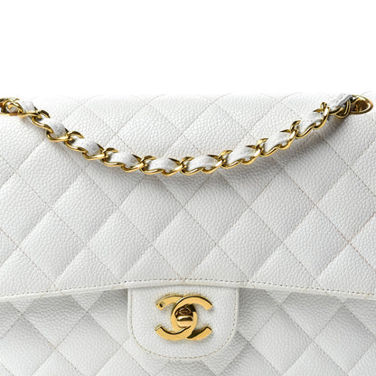 Chanel Caviar Quilted Medium Double Flap White 17 of 18
