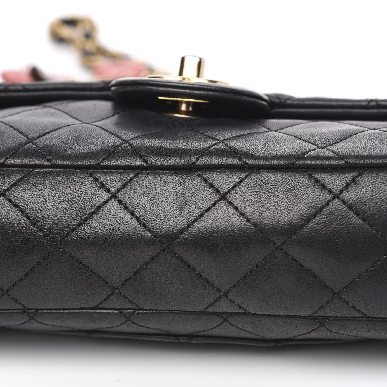 Chanel Lambskin Quilted Medium Cruise Charm Single Flap Black 10 of 16