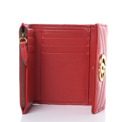 Gucci Calfskin Matelasse GG Marmont Wallet Hibiscus Red 5 of 12