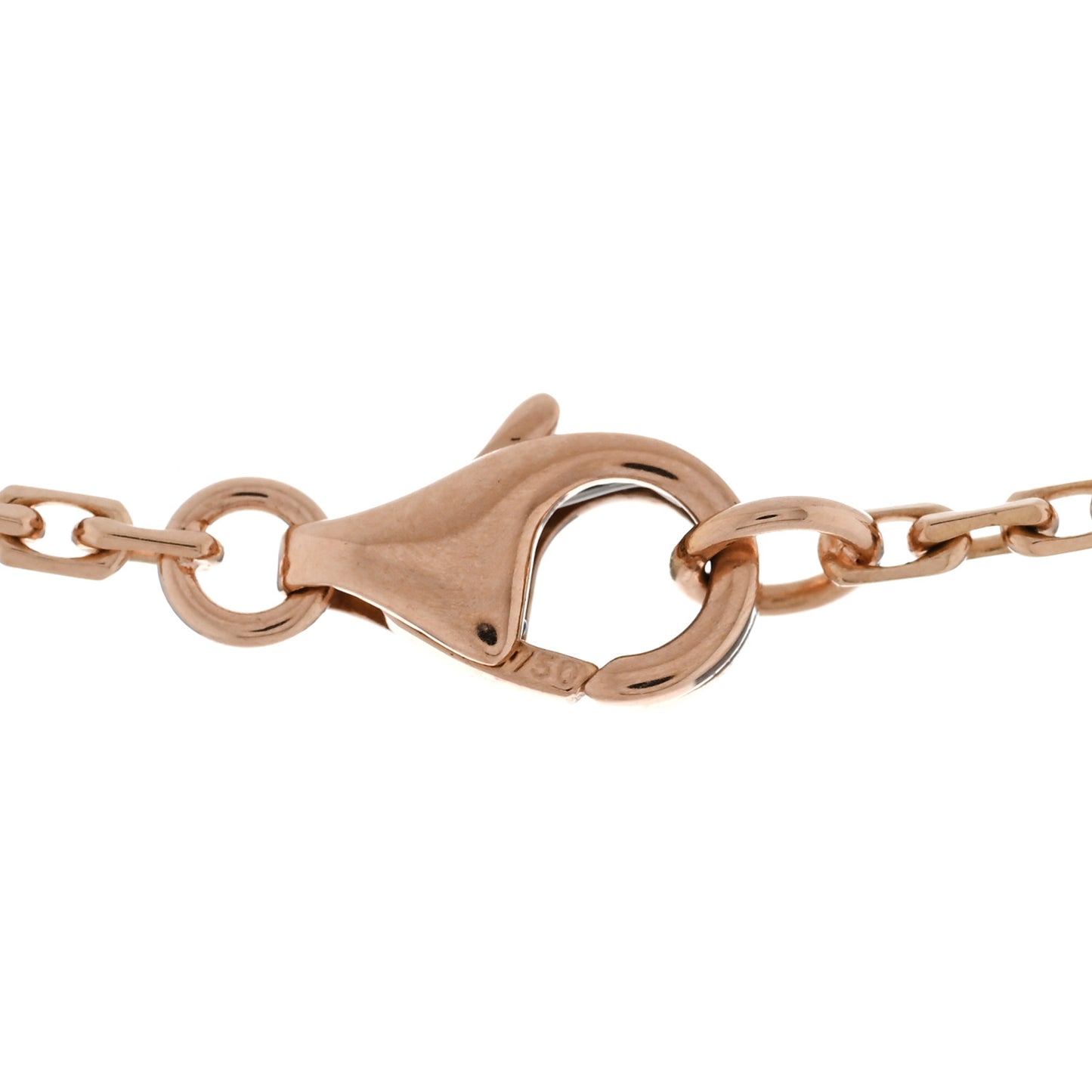 18K Pink Gold Diamond Interlocking LOVE Paved Necklace