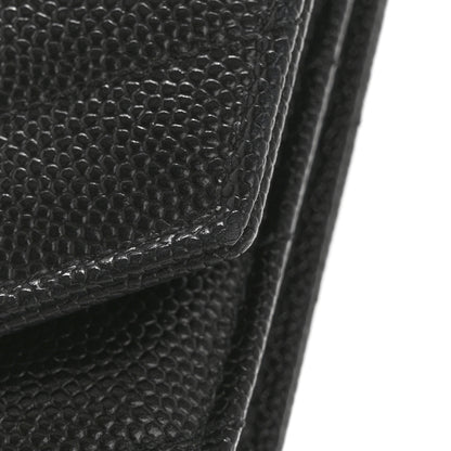 Saint Laurent Grain De Poudre Matelasse Chevron Monogram Envelope Clutch Black 10 of 12