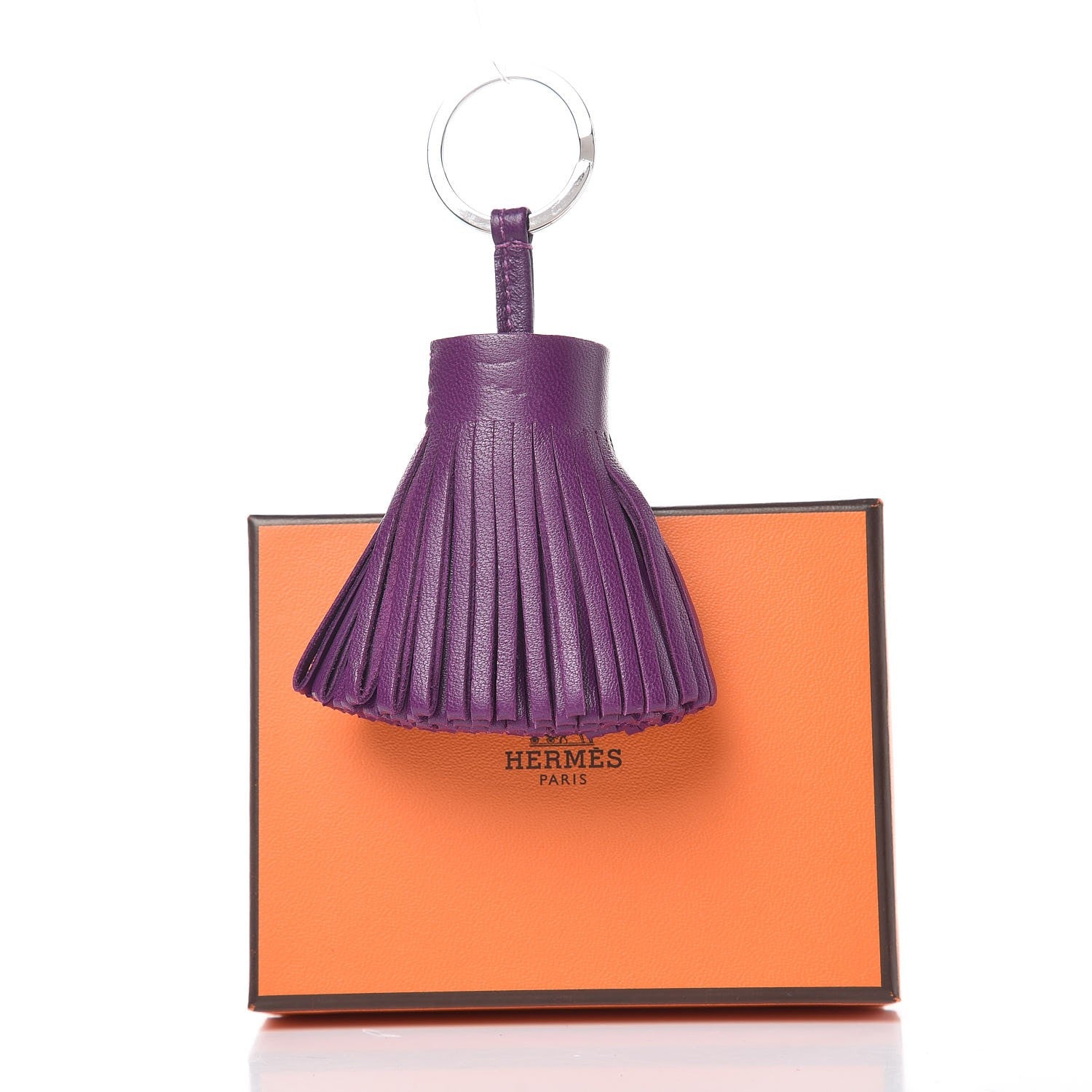 Hermes Lambskin Carmen Tassel Key Holder Violet 6 of 6