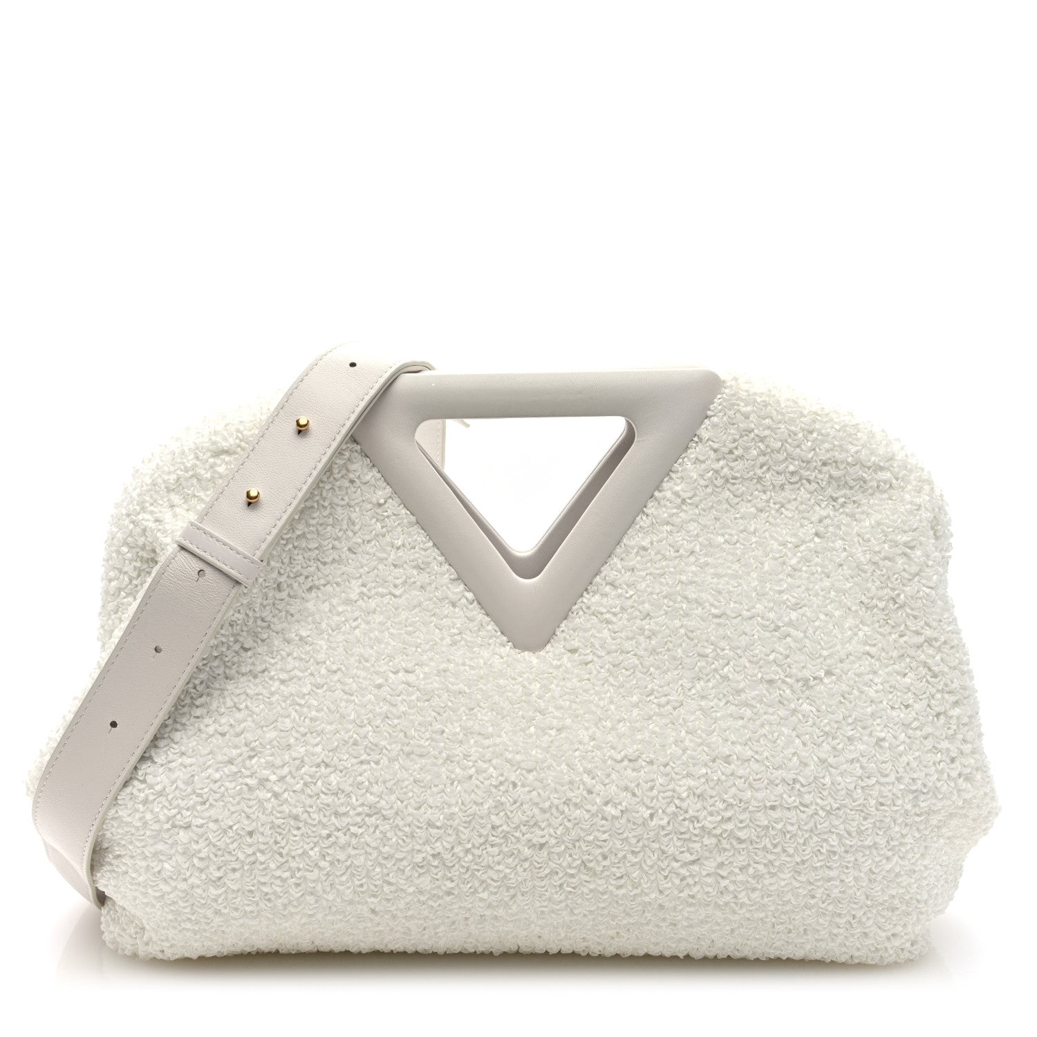 Bottega Veneta Boucle Curly Raffia The Point Triangle Bag Chalk 1 of 10