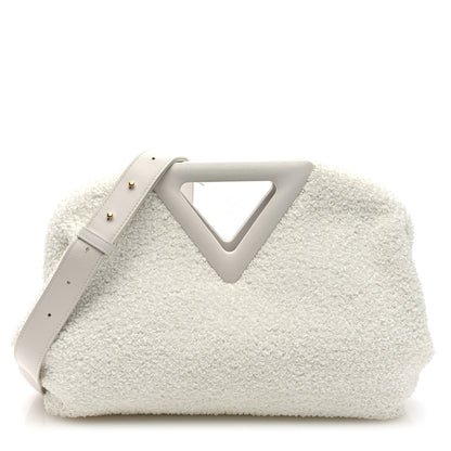 Bottega Veneta Boucle Curly Raffia The Point Triangle Bag Chalk 1 of 10