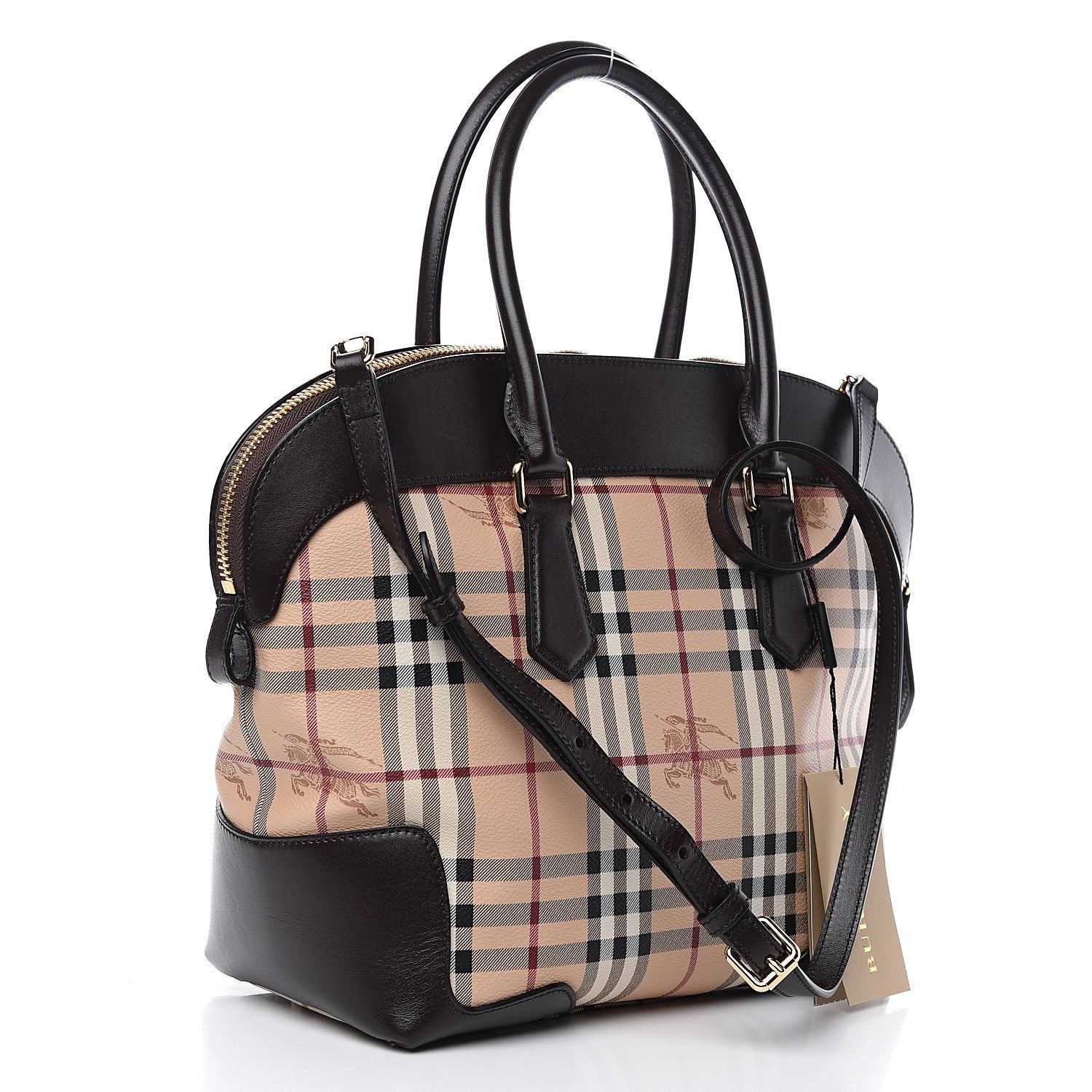 Burberry Haymarket Check Medium Primrose Tote Chocolate 2 of 12
