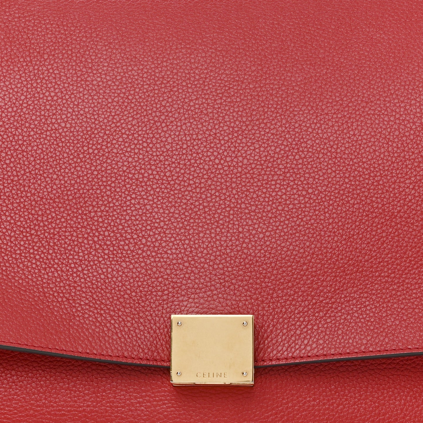 Drummed Calfskin Suede Medium Trapeze Coquelicot