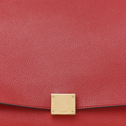 Celine Drummed Calfskin Suede Medium Trapeze Coquelicot 7 of 18