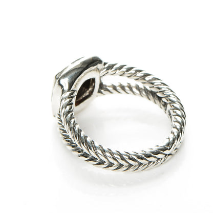 David Yurman Sterling Silver Diamond Garnet 7mm Petite Albion Ring 53 6.5 3 of 4