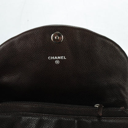 Chanel Caviar Half Moon Wallet On Chain WOC Dark Brown 6 of 8