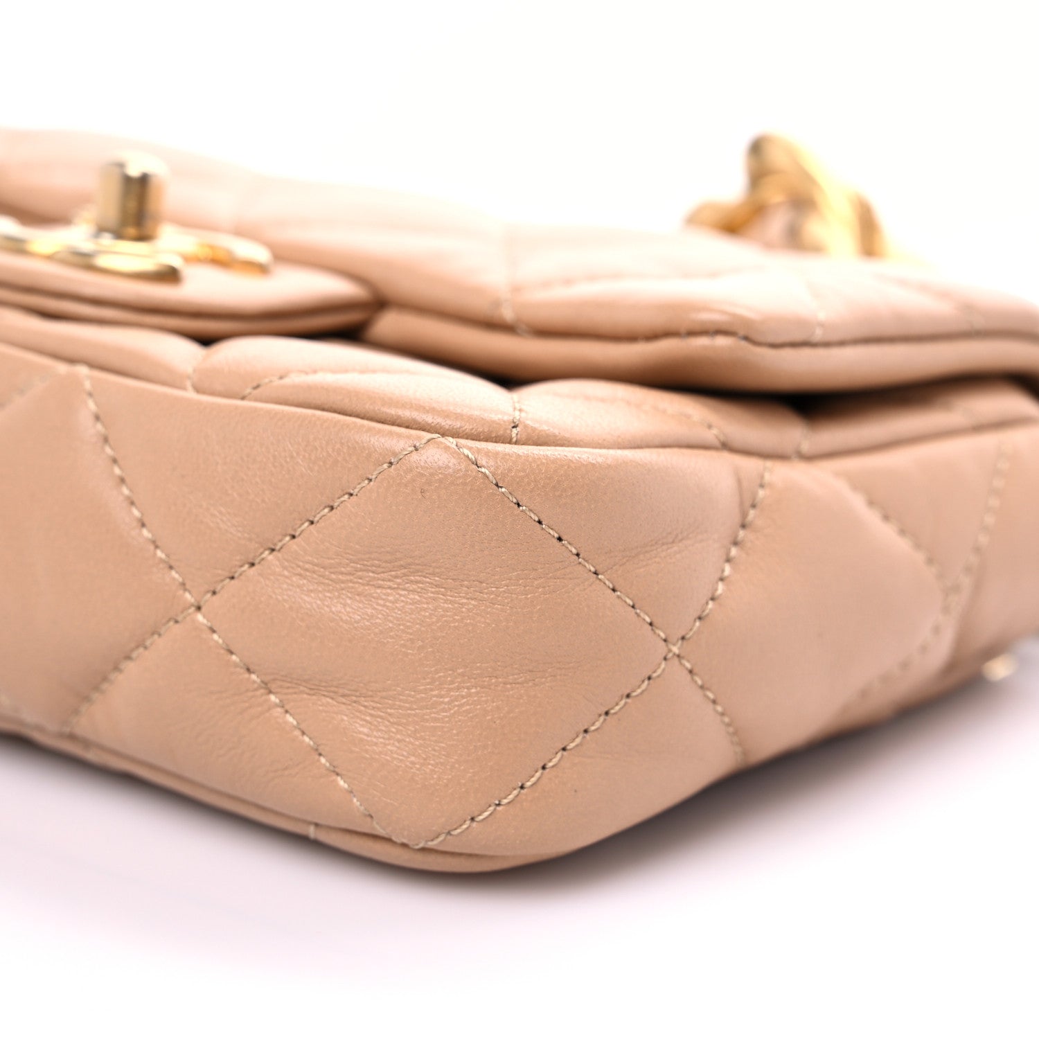 Chanel Lambskin Quilted Mini Funky Town Flap Beige 9 of 10