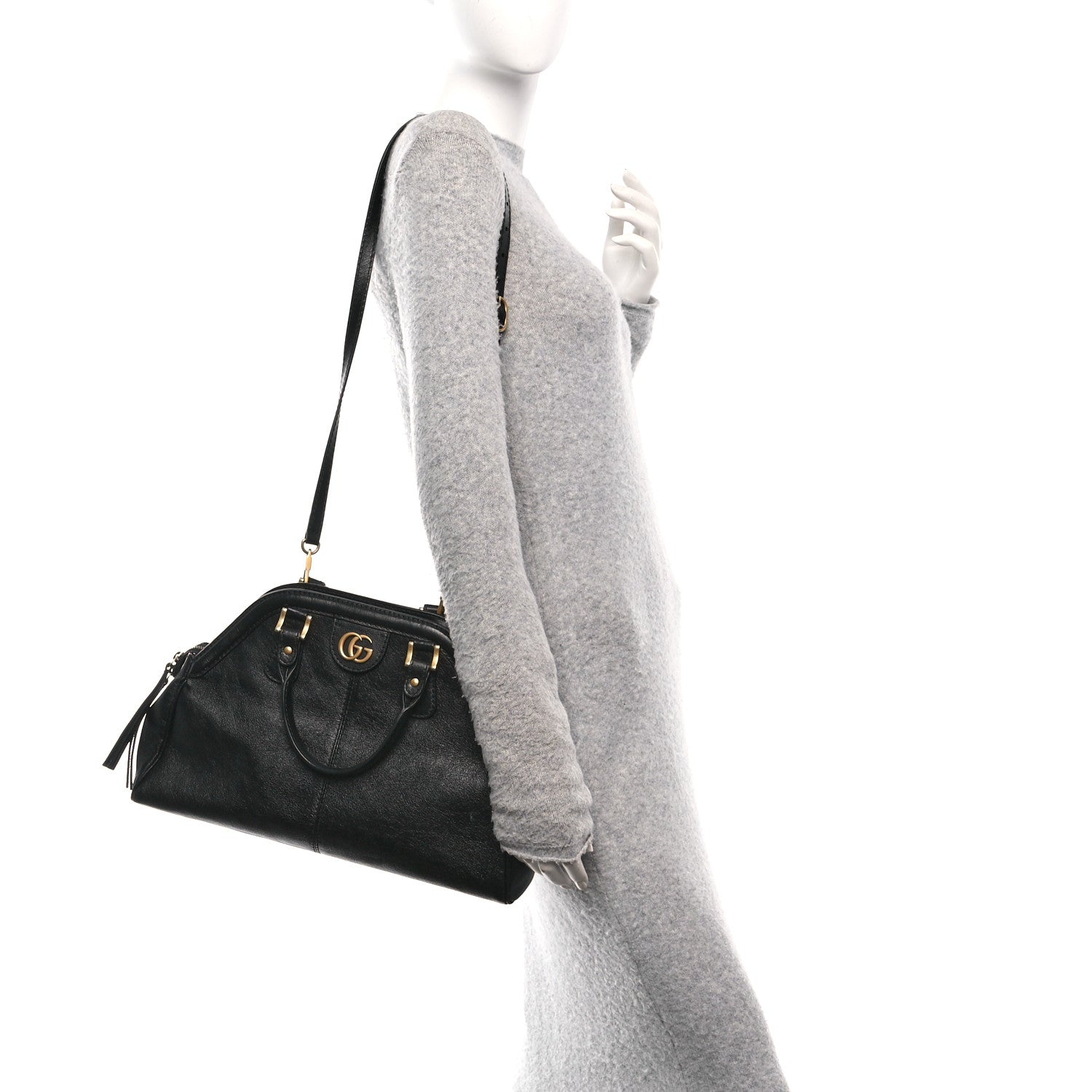 Gucci Calfskin Medium Re(Belle) Top Handle Bag Black 2 of 10