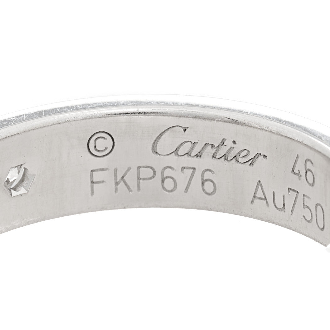 18K White Gold Diamond 4mm LOVE Wedding Band Ring 46 3.75