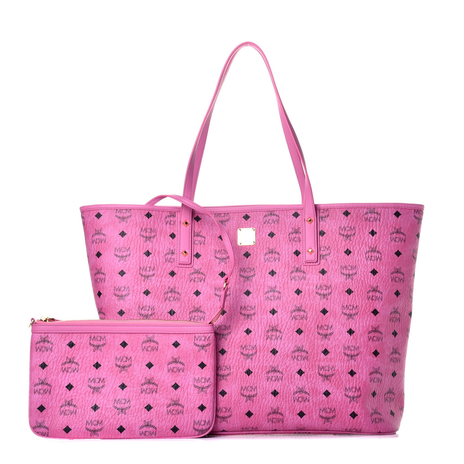 MCM Visetos Medium Liz Reversible Shopper Tote Pink 1 of 7