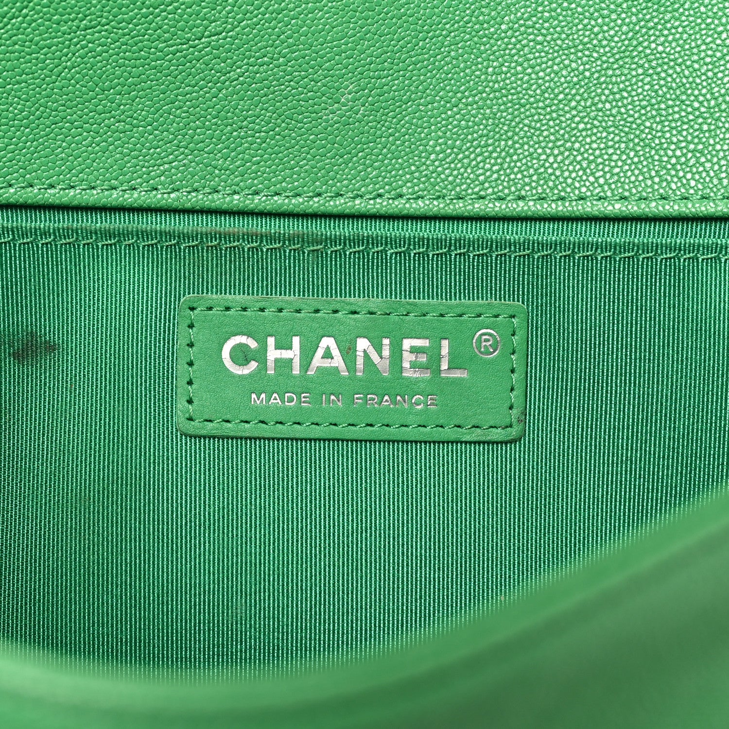 Chanel Caviar Quilted Medium Boy Flap Green 6 of 11