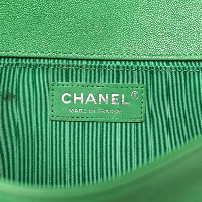 Chanel Caviar Quilted Medium Boy Flap Green 6 of 11