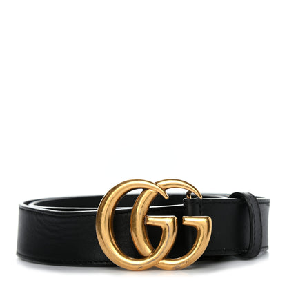 Gucci Calfskin Double G 30mm Belt 85 34 Black 1 of 5