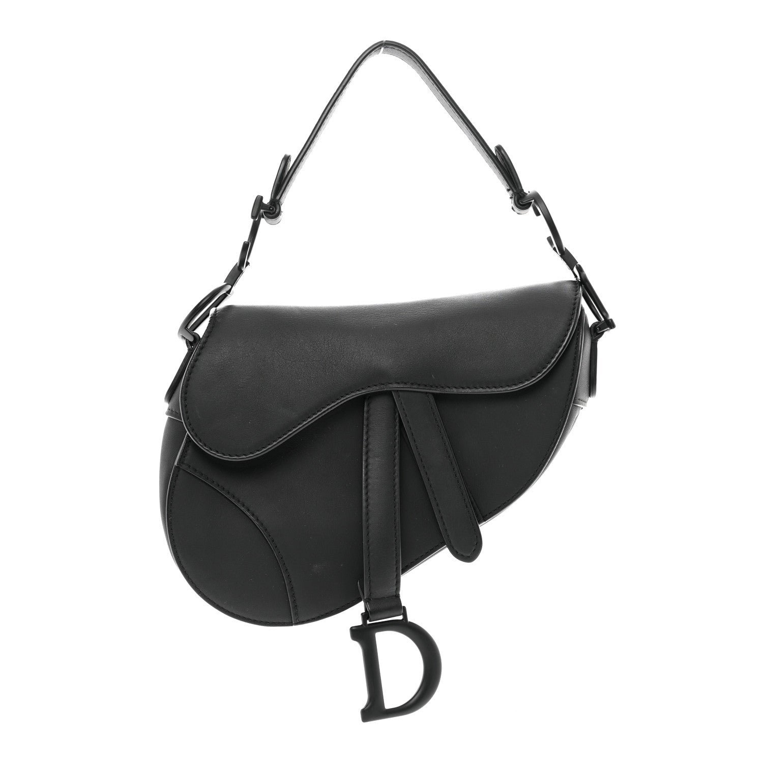 Christian Dior Ultra Matte Calfskin Mini Saddle Bag Black 1 of 10