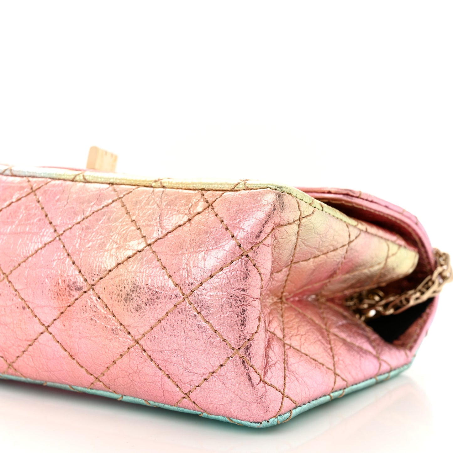 Metallic Goatskin Quilted Mini 2.55 Reissue Flap Multicolor