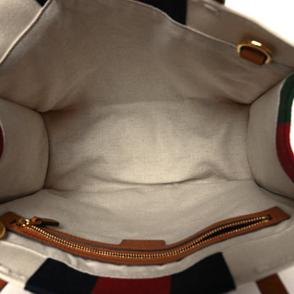 Gucci Canvas Calfskin Web Small Interlocking G Tote Bag Red Blue 5 of 13