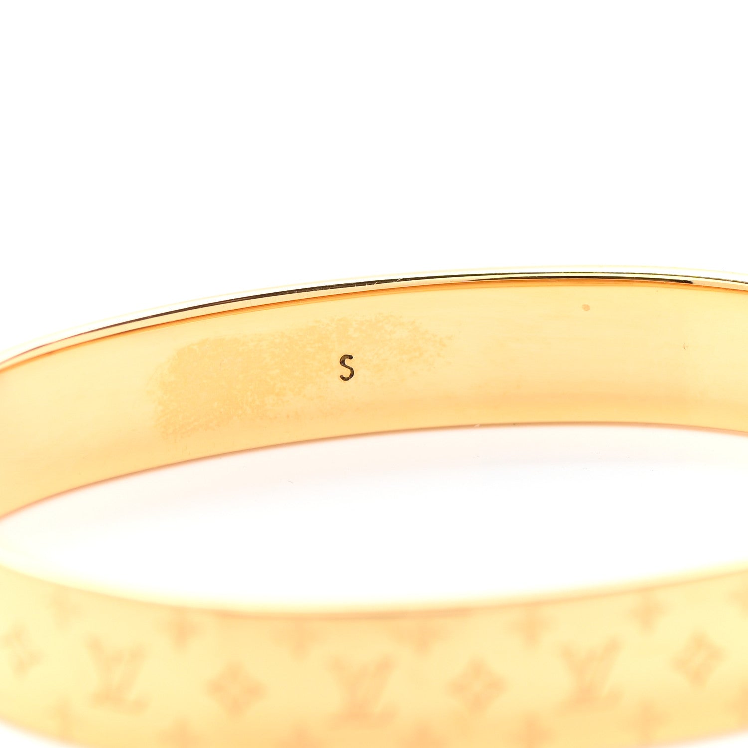 Louis Vuitton Brass Monogram Nanogram Cuff M Gold 5 of 5