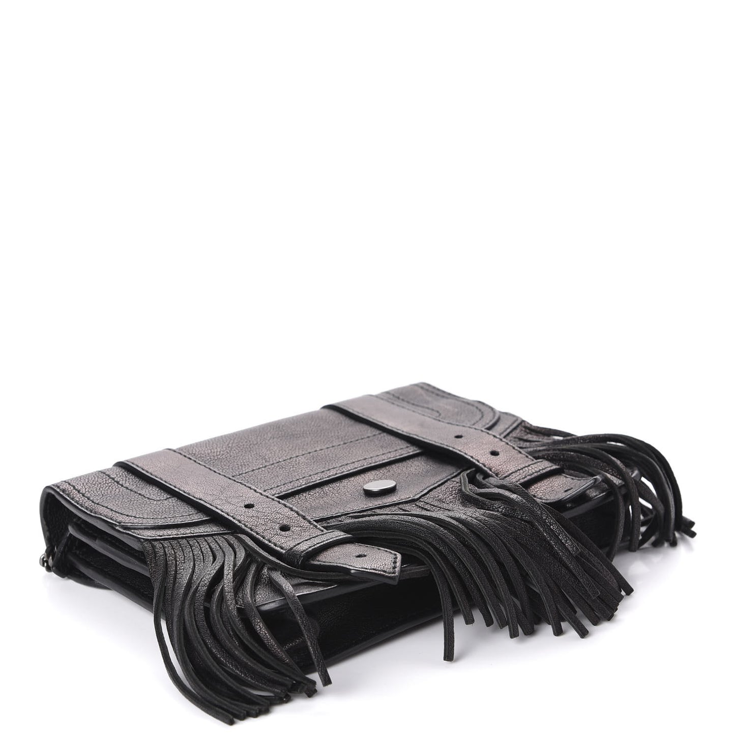 Lambskin Fringe PS1 Chain Wallet Black