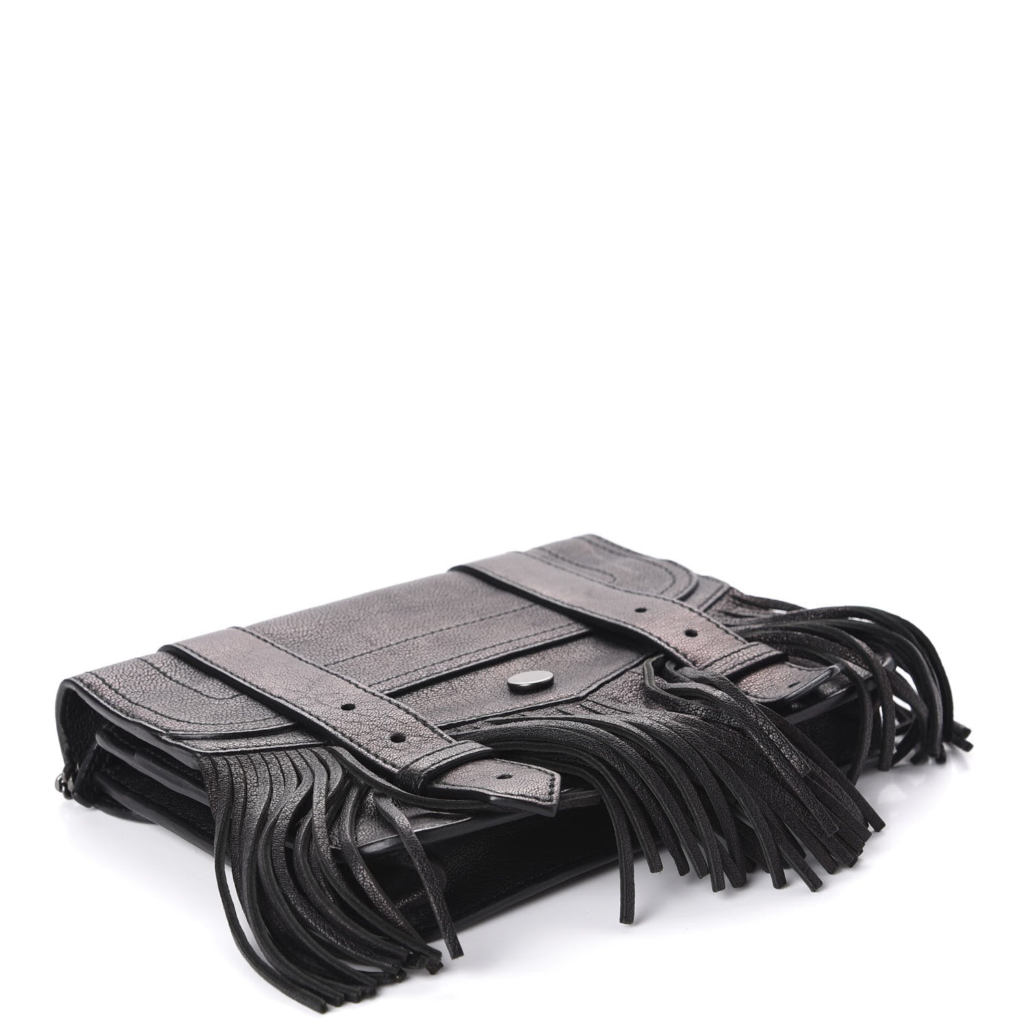 Proenza Schouler Lambskin Fringe PS1 Chain Wallet Black 4 of 10