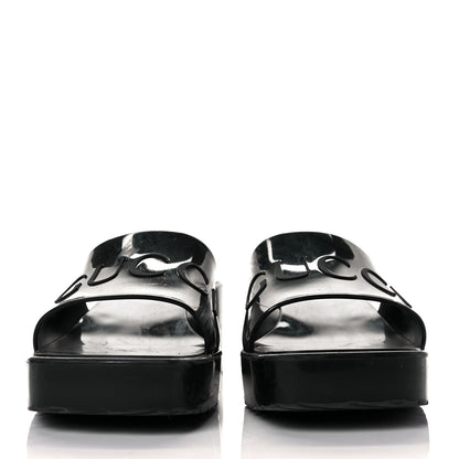Gucci Rubber Gucci Logo Womens Platform 20/60mm Slide Sandals 36 Black 6 of 24