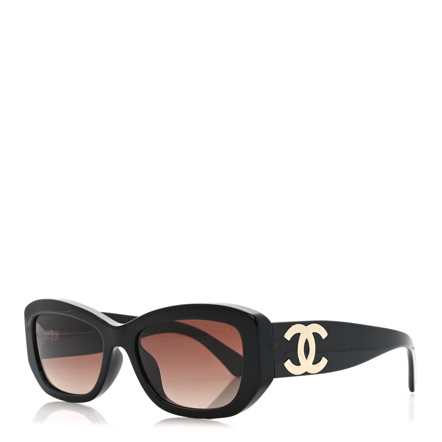 Chanel Acetate Rectangle Sunglasses 5493-A Black 1 of 7