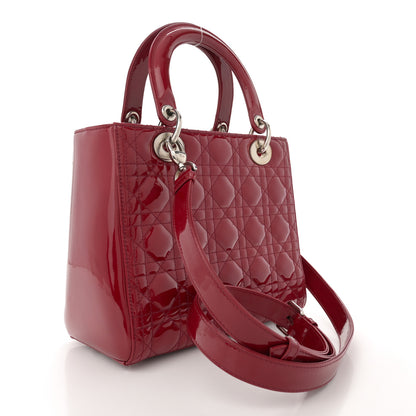 Christian Dior Patent Cannage Medium Lady Dior Red 3 of 12