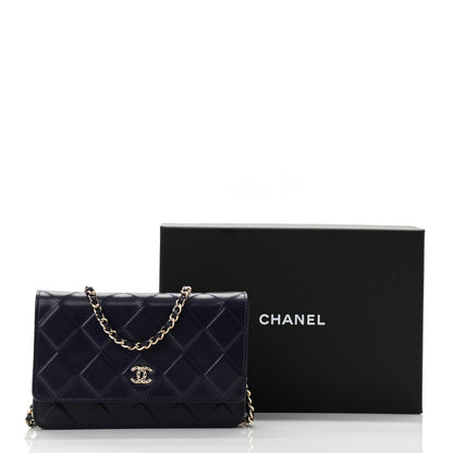 Chanel Lambskin Quilted Wallet On Chain WOC Purple 13 of 13