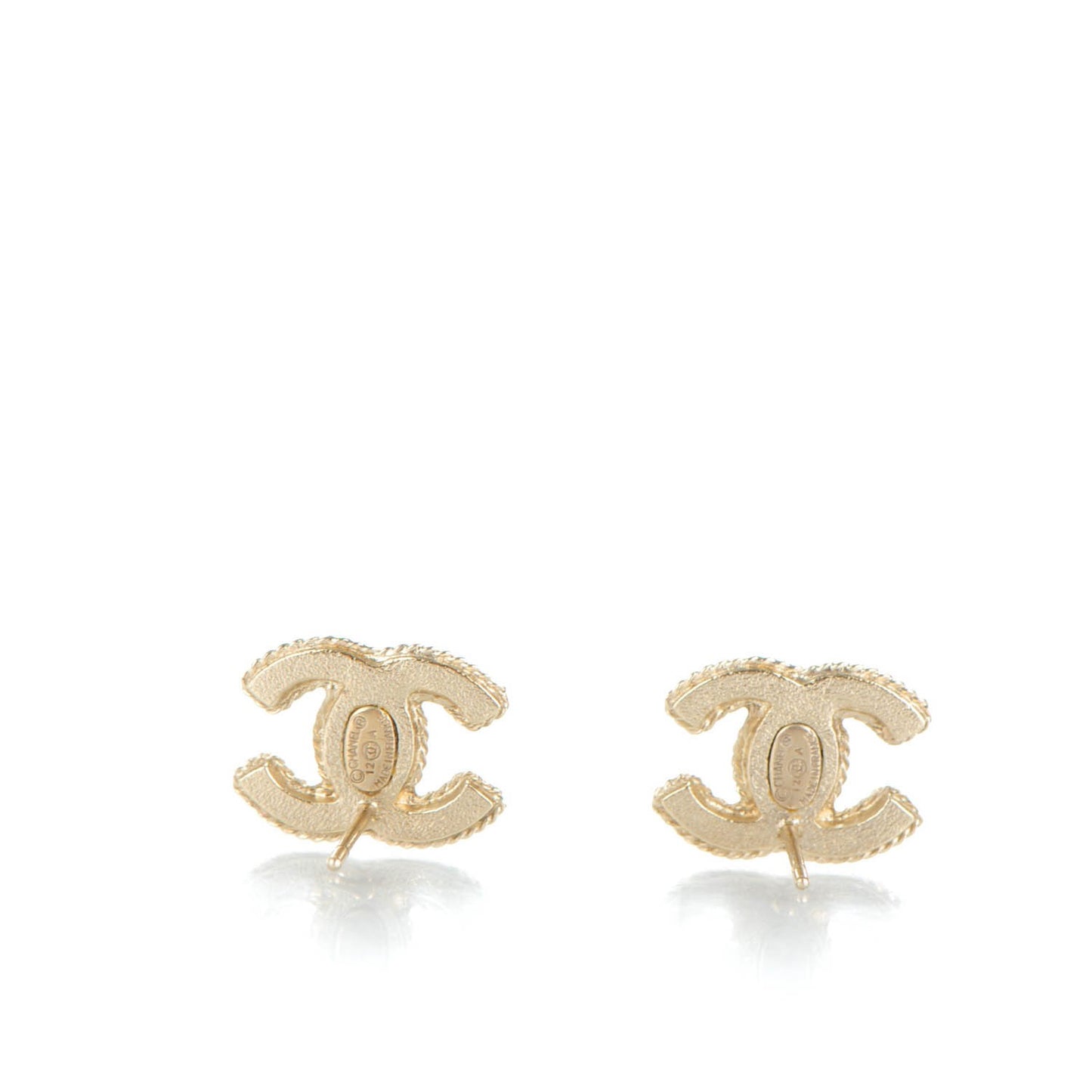 Hammered CC Earrings Gold