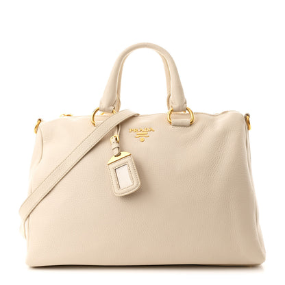 Prada Vitello Daino Bauletto Tote Talco 1 of 10