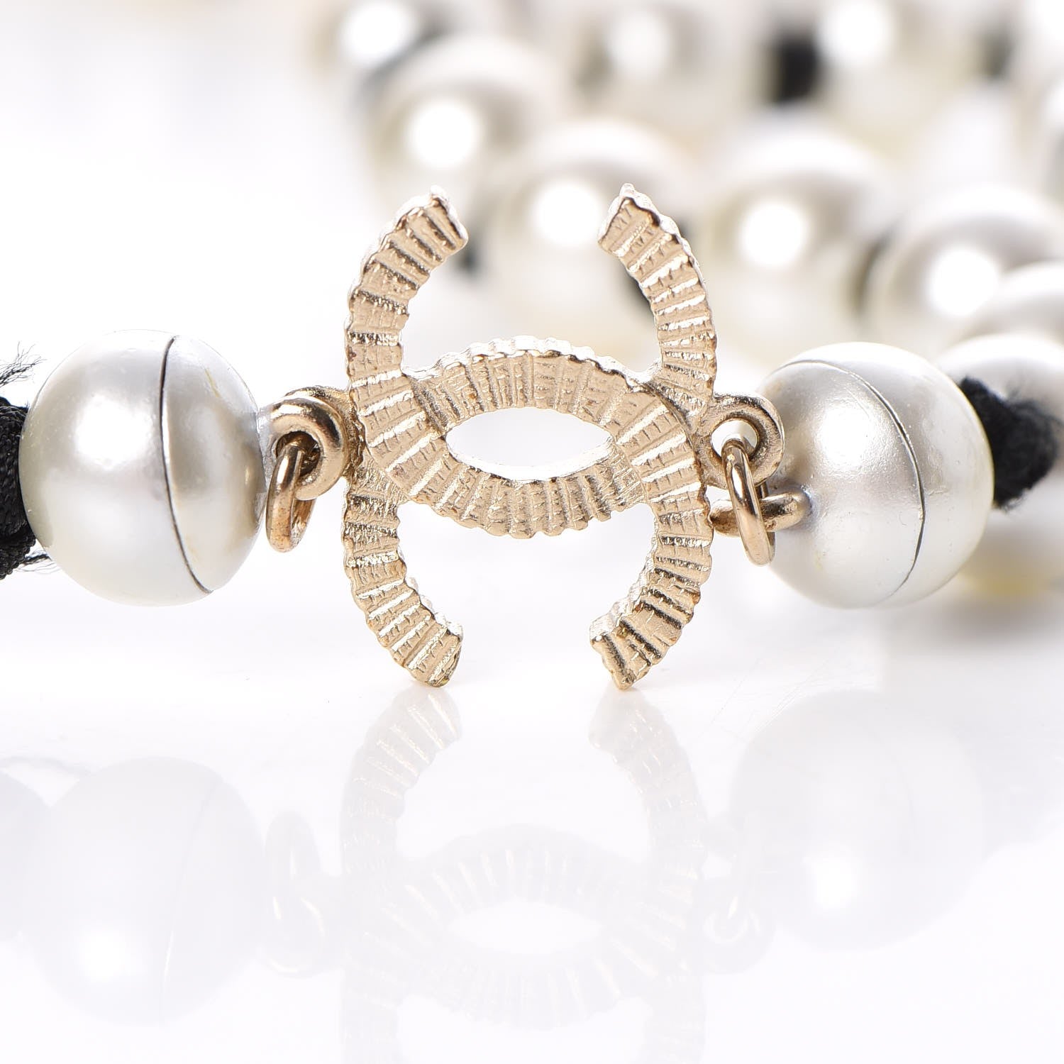 Chanel Pearl CC Long Necklace Gold 5 of 8