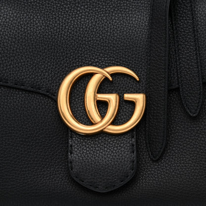 Gucci Calfskin Small GG Marmont Top Handle Bag Black 8 of 12