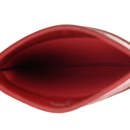 Chanel Lambskin Camellia Card Holder Dark Red 4 of 7