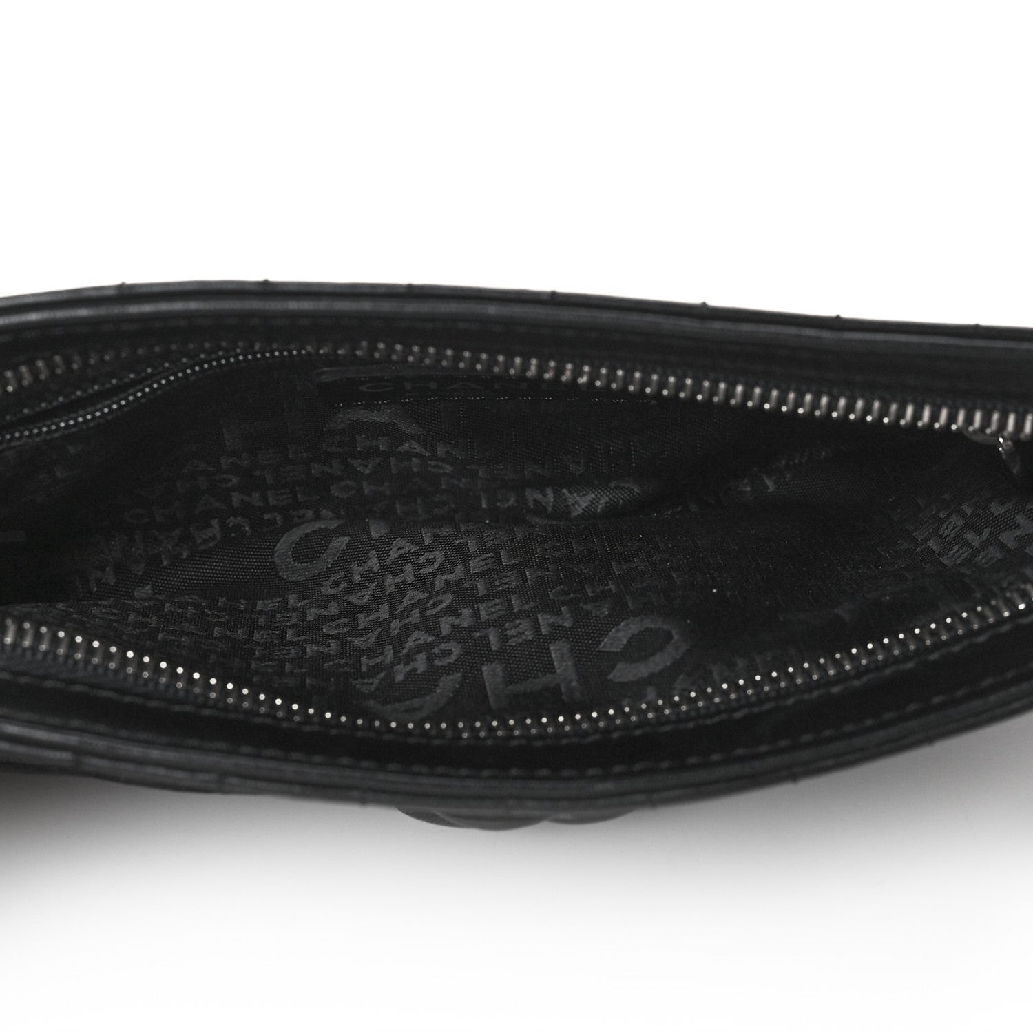 Chanel Lambskin Camellia No. 5 Chain Pouch Black 9 of 9