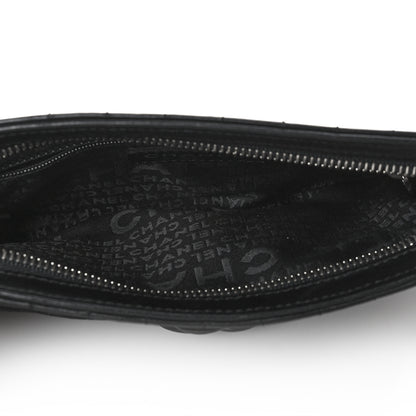 Chanel Lambskin Camellia No. 5 Chain Pouch Black 9 of 9